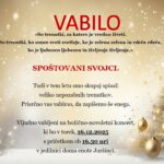 Vabilo na božično-novoletni koncert z zlatim prazničnim ozadjem in božičnimi okraski, z navedbo datuma 16. 12. 2025 ob 16.30 v jedilnici doma enote Juršinci.